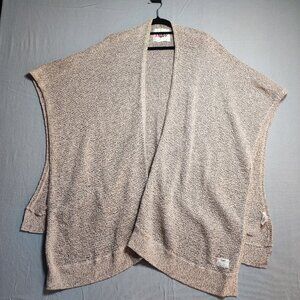 TNA knit cardigan / poncho women's size M tan salt & pepper